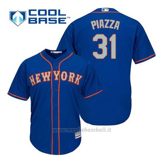 Maglia Baseball Uomo New York Mets Mike Piazza 31 Blu Alterner Cool Base